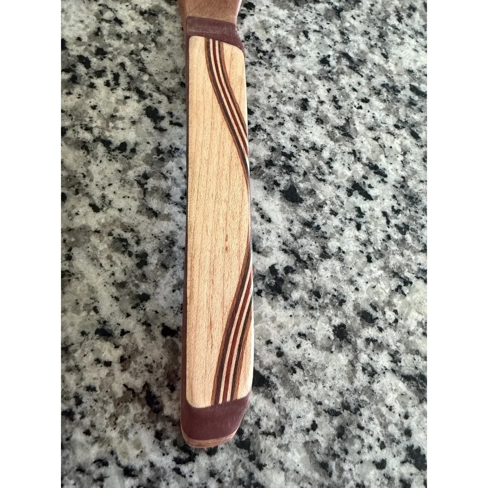 Handcrafted Wooden Kitchen Set of 2 Salad Spoon Spatula Rustic Artisan Wood